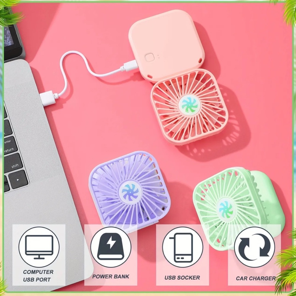 Summer Personal Portable Hanging Mini Handheld Fan USB Chargable - Picture 5 of 5